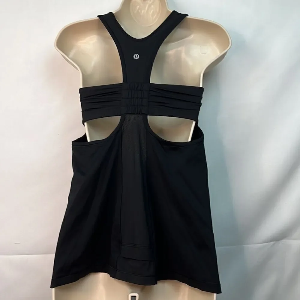 Lululemon Black racerback performance tank top EUC size 6